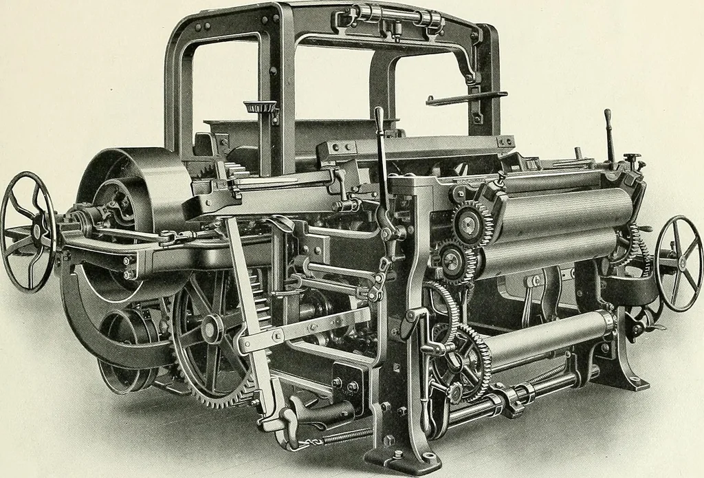 An illustration from Weaving machinery for cotton, silk, woolen, worsted and special fabrics, 1919, leaf 70
