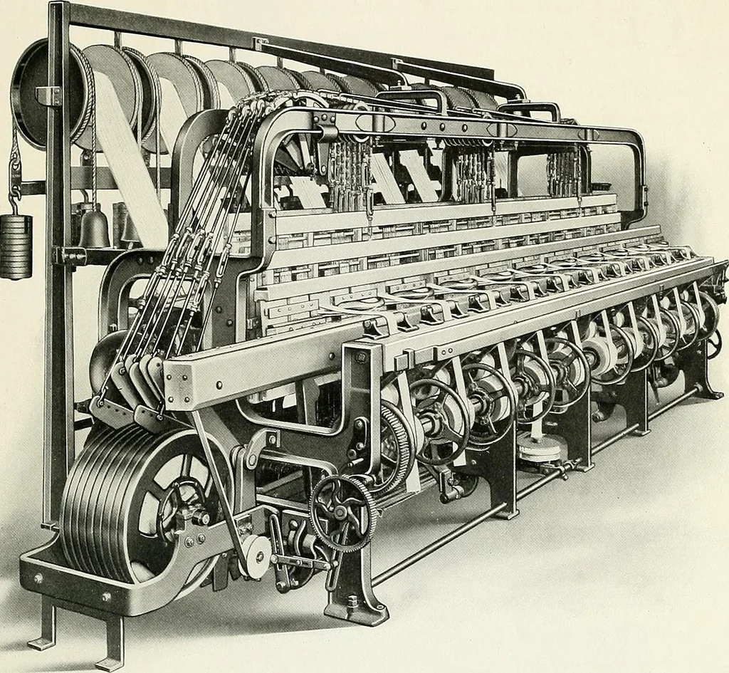 An illustration from Weaving machinery for cotton, silk, woolen, worsted and special fabrics, 1919, leaf 74