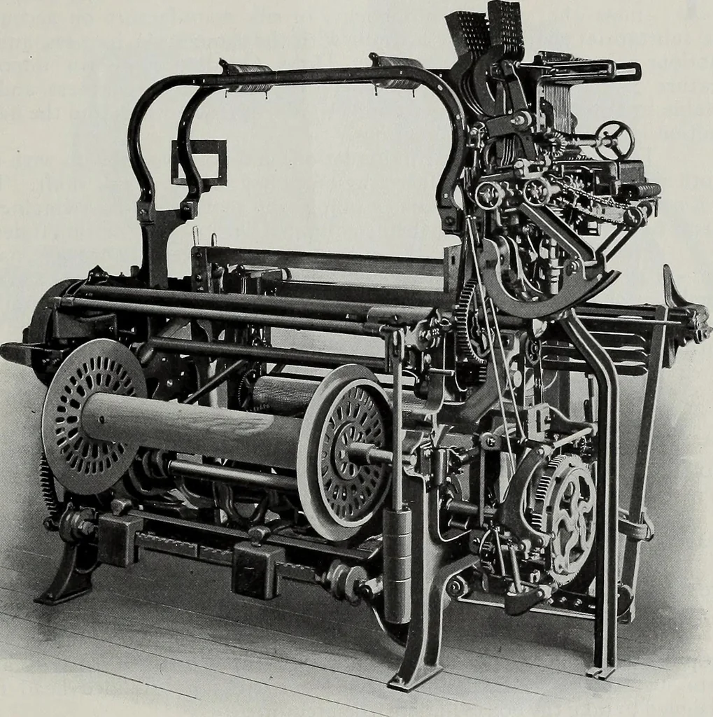 An illustration from Weaving machinery for cotton, silk, woolen, worsted and special fabrics, 1918, leaf 26