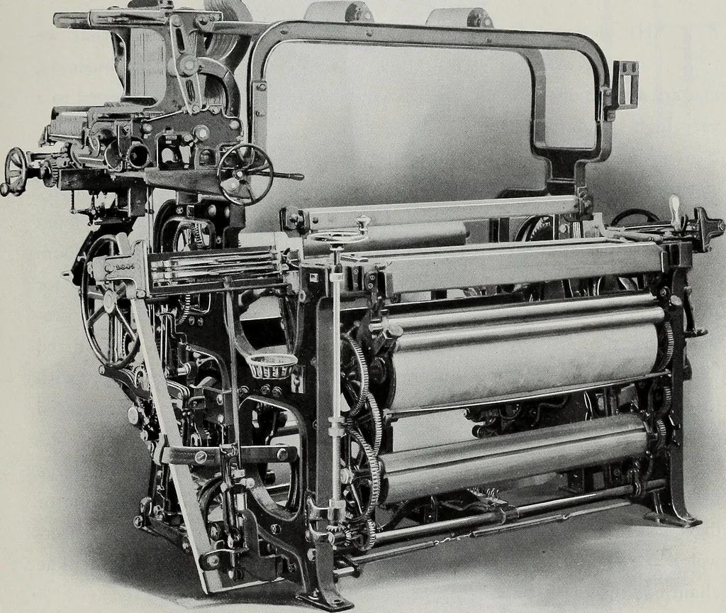 An illustration from Weaving machinery for cotton, silk, woolen, worsted and special fabrics, 1918, leaf 30