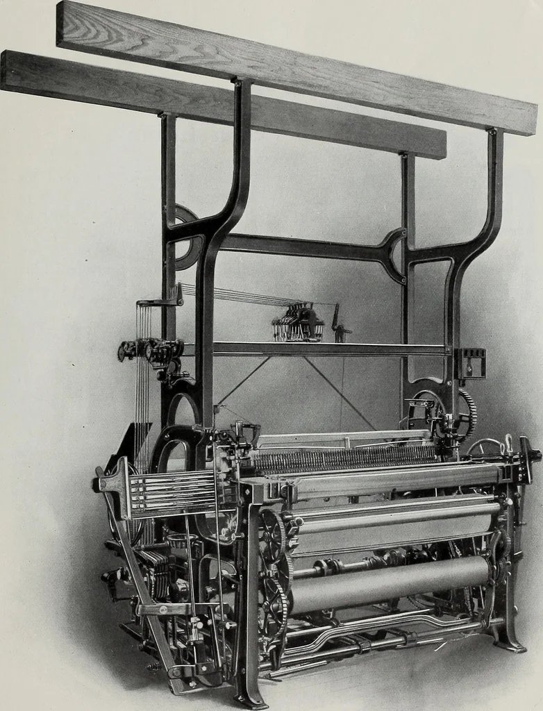 An illustration from Weaving machinery for cotton, silk, woolen, worsted and special fabrics, 1918, leaf 36