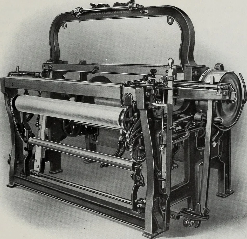 An illustration from Weaving machinery for cotton, silk, woolen, worsted and special fabrics, 1918, leaf 40