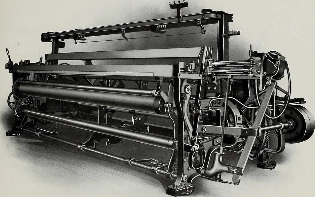 An illustration from Weaving machinery for cotton, silk, woolen, worsted and special fabrics, 1918, leaf 54