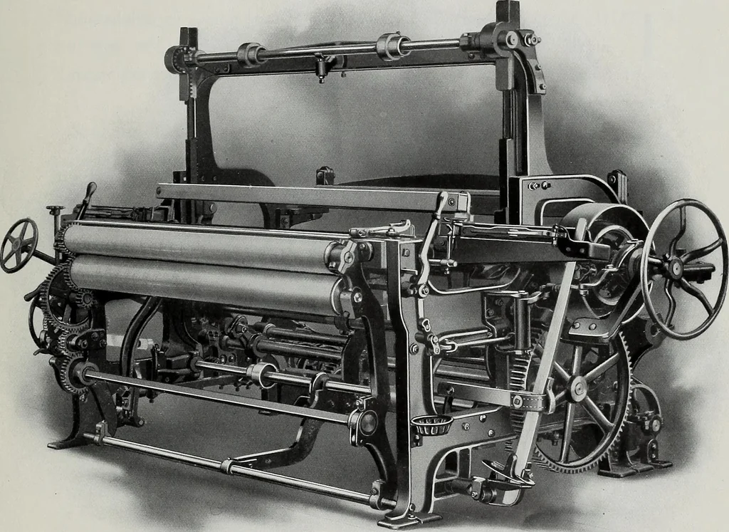 An illustration from Weaving machinery for cotton, silk, woolen, worsted and special fabrics, 1918, leaf 60