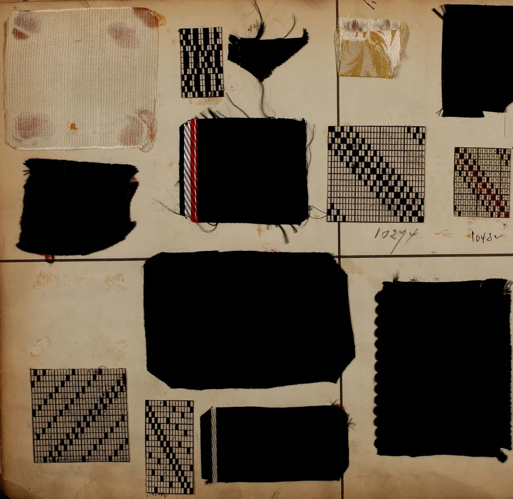 An illustration from [Weaving pattern and sample book, 1900, leaf 105