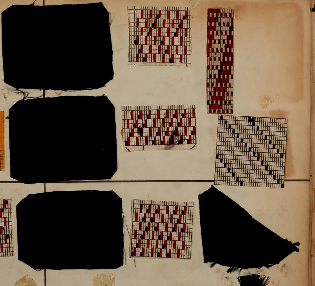 An illustration from [Weaving pattern and sample book, 1900, leaf 106