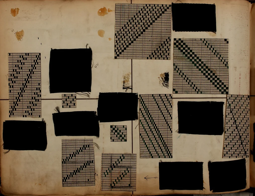 An illustration from [Weaving pattern and sample book, 1900, leaf 107
