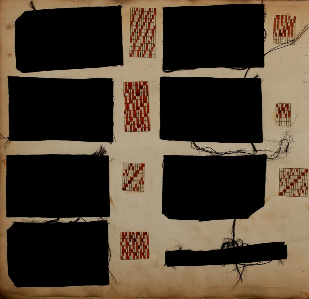 An illustration from [Weaving pattern and sample book, 1900, leaf 111