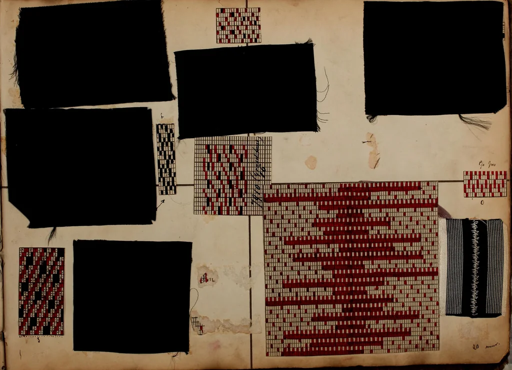 An illustration from [Weaving pattern and sample book, 1900, leaf 126
