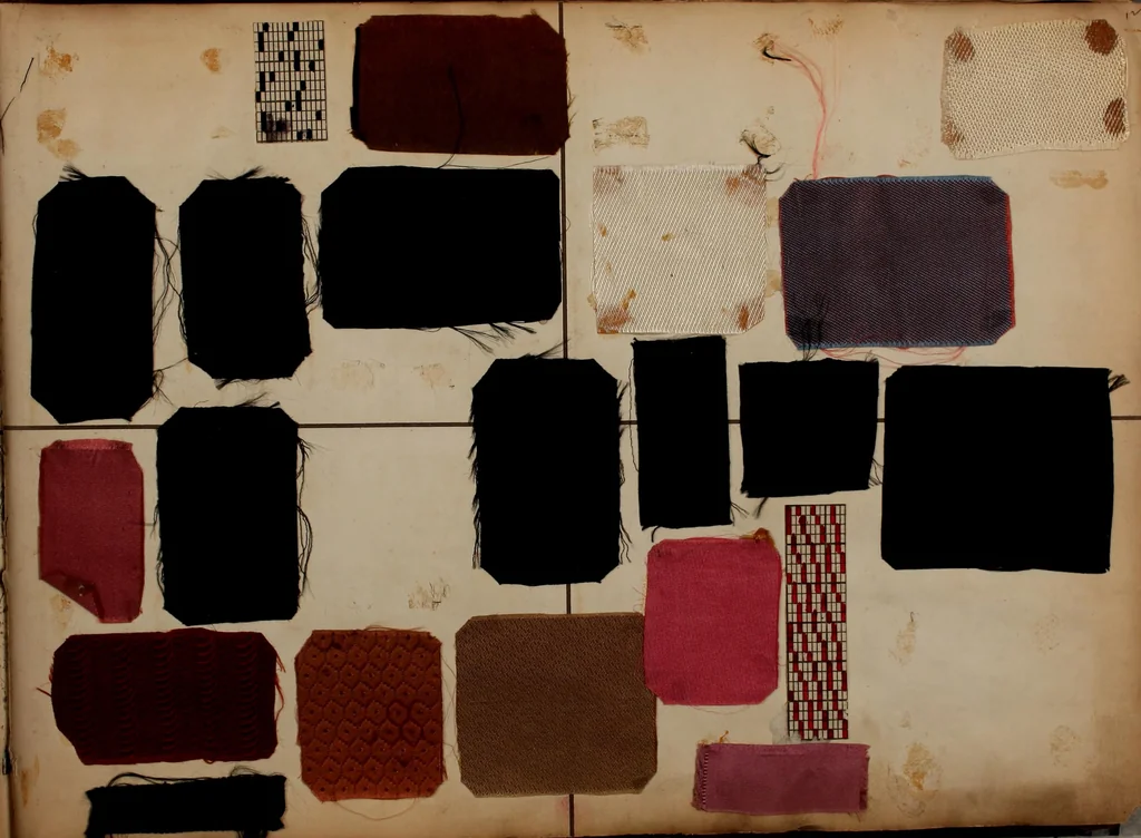 An illustration from [Weaving pattern and sample book, 1900, leaf 128
