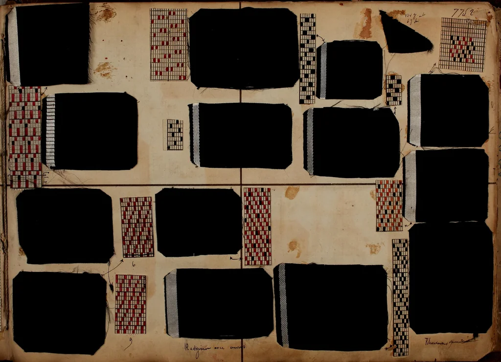 An illustration from [Weaving pattern and sample book, 1900, leaf 134