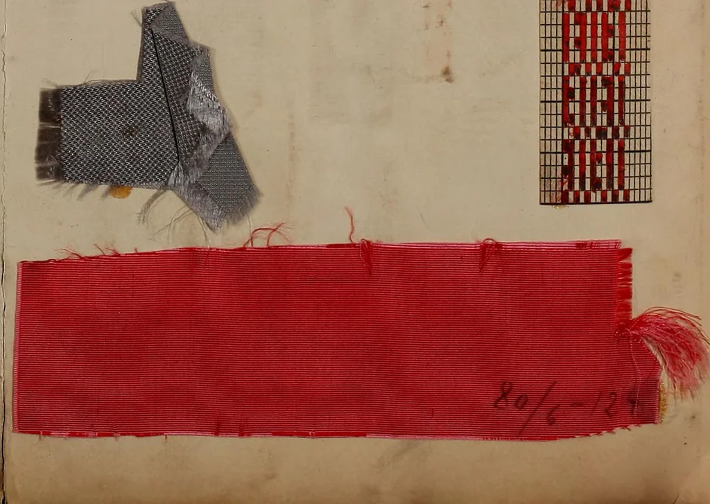 An illustration from [Weaving pattern and sample book, 1900, leaf 143