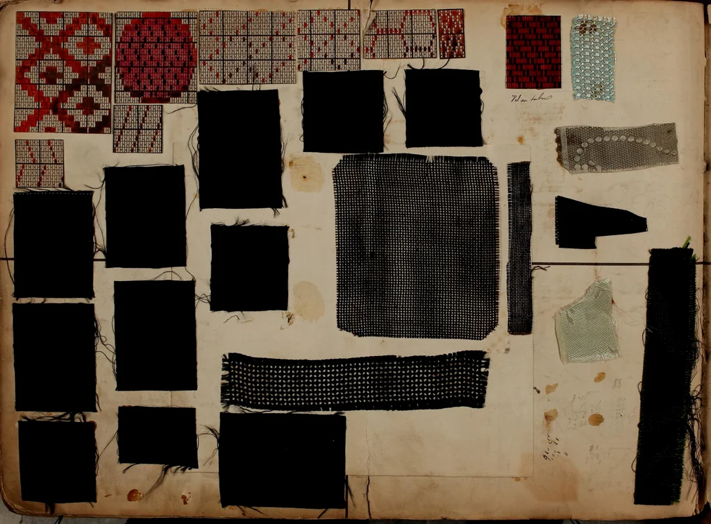 An illustration from [Weaving pattern and sample book, 1900, leaf 145