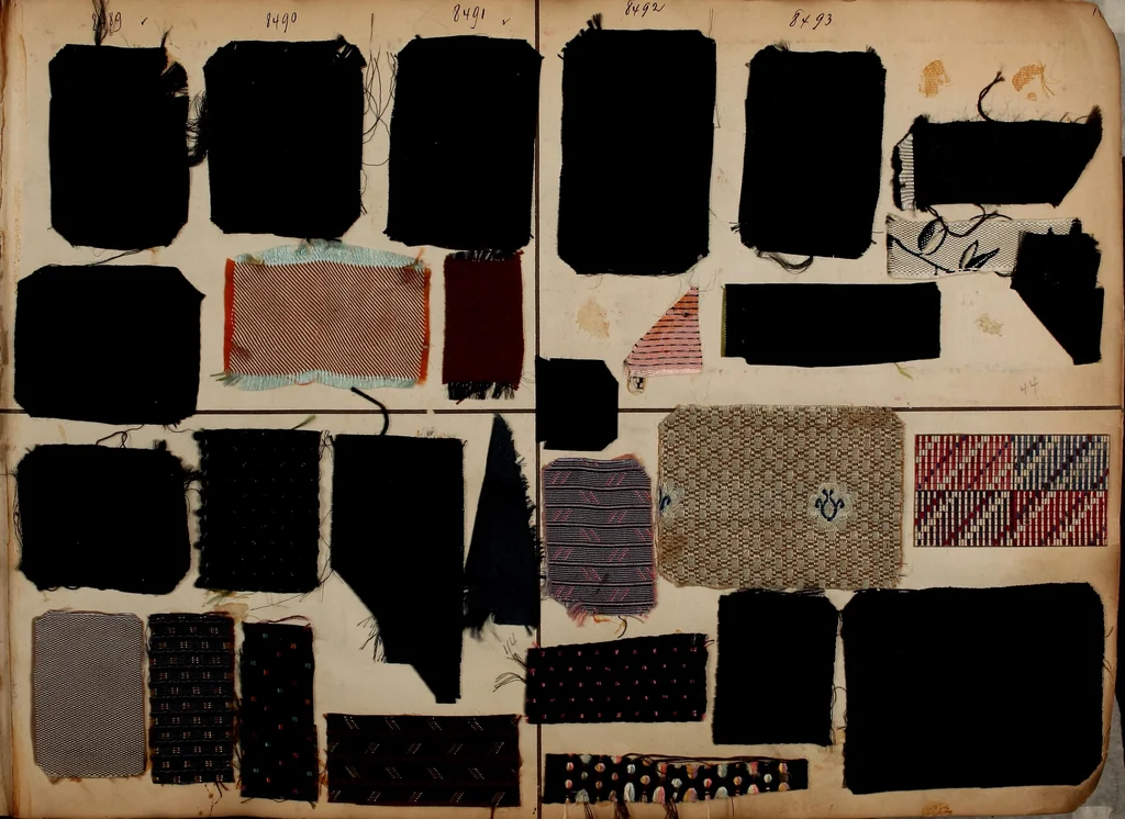 An illustration from [Weaving pattern and sample book, 1900, leaf 24