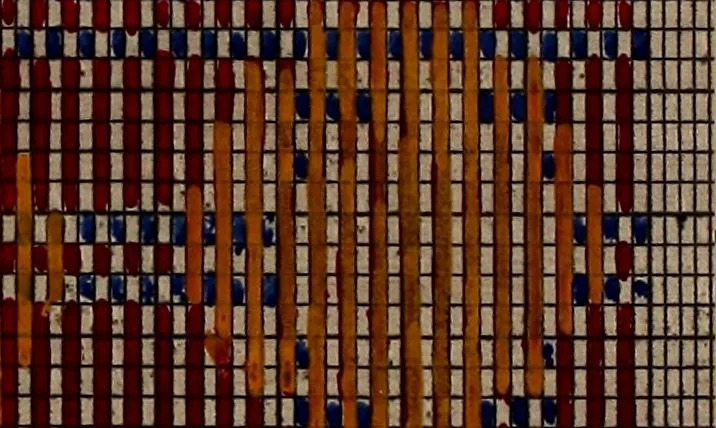 An illustration from [Weaving pattern and sample book, 1900, leaf 27