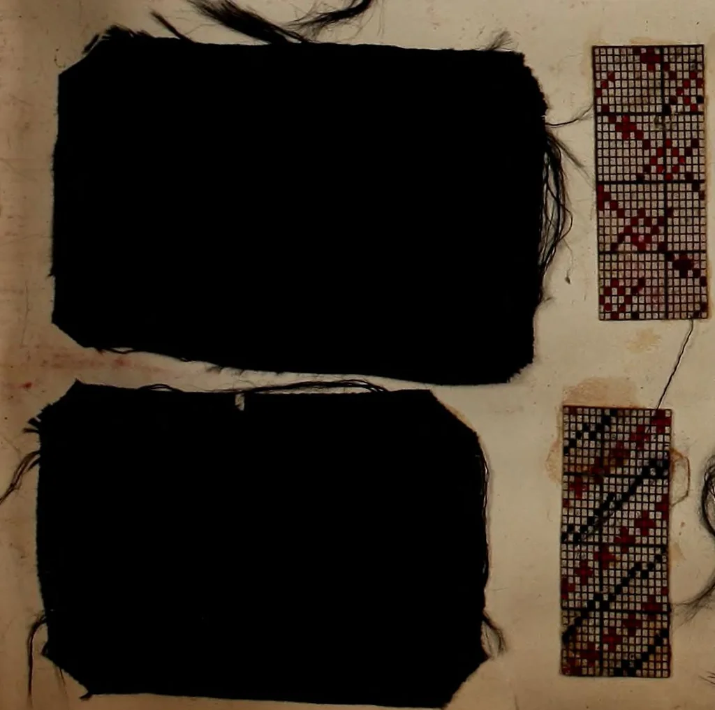 An illustration from [Weaving pattern and sample book, 1900, leaf 30