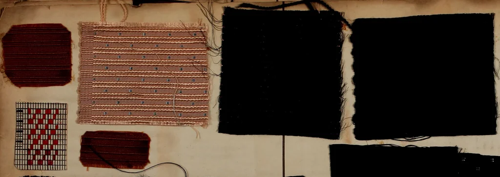 An illustration from [Weaving pattern and sample book, 1900, leaf 35