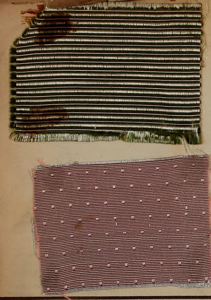 An illustration from [Weaving pattern and sample book, 1900, leaf 39