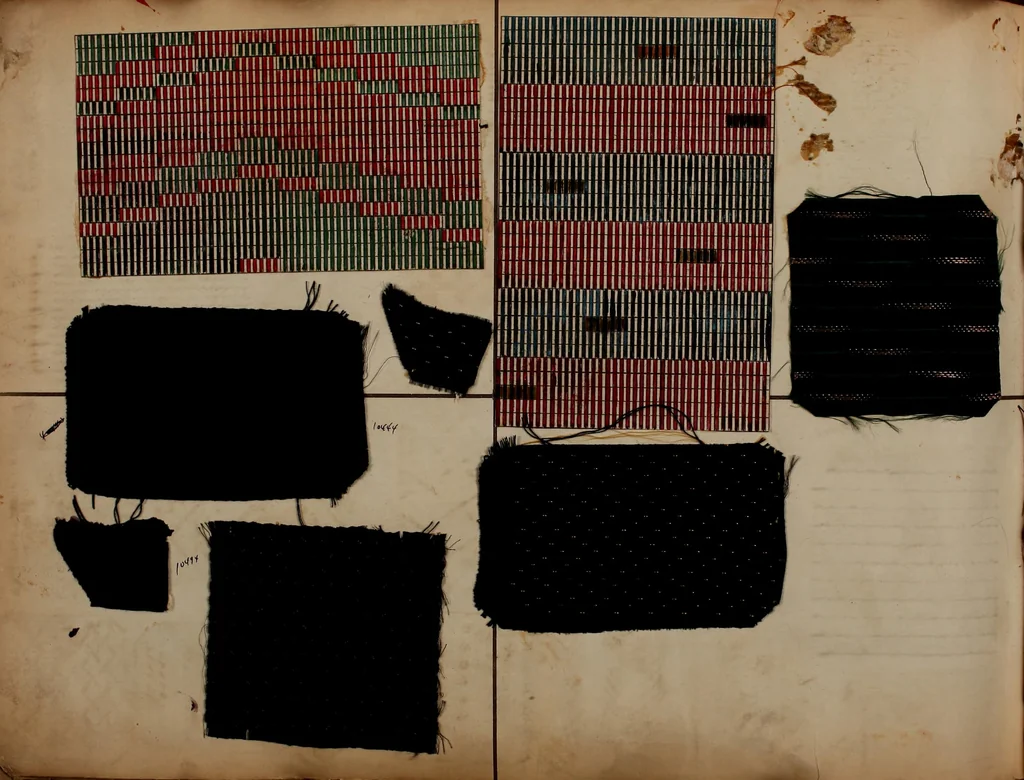An illustration from [Weaving pattern and sample book, 1900, leaf 51