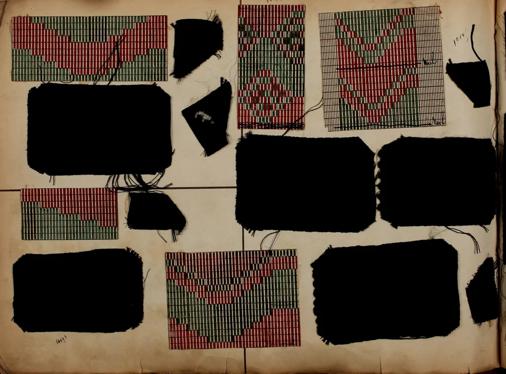 An illustration from [Weaving pattern and sample book, 1900, leaf 53