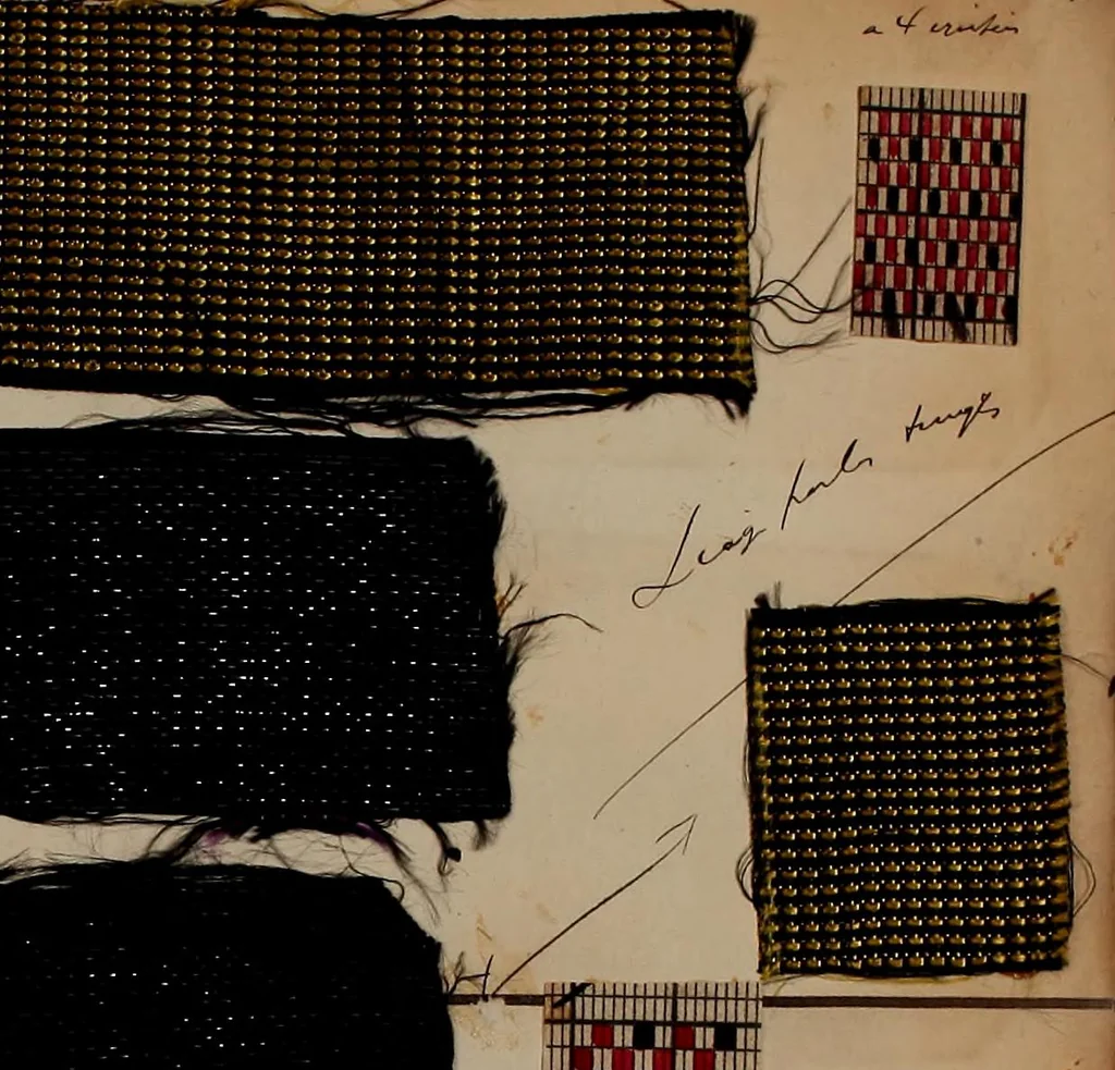 An illustration from [Weaving pattern and sample book, 1900, leaf 68