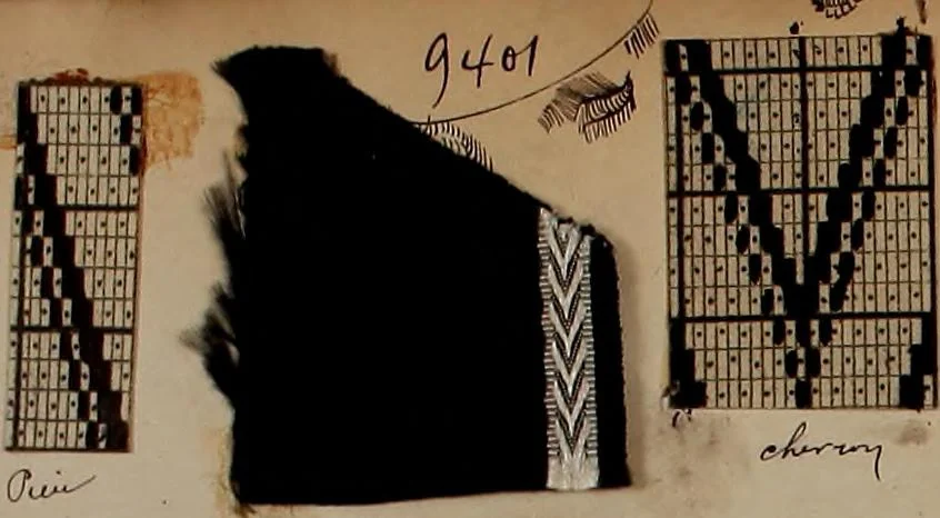 An illustration from [Weaving pattern and sample book, 1900, leaf 82