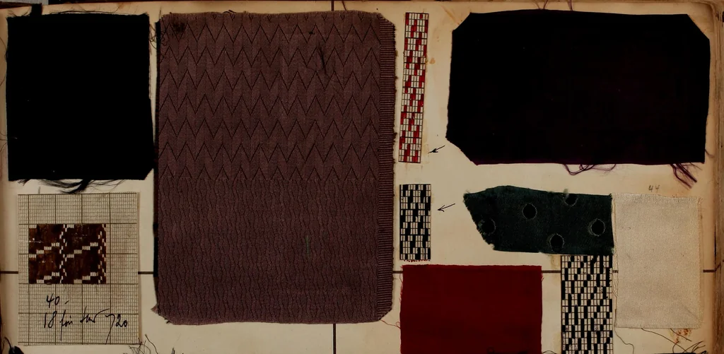An illustration from [Weaving pattern and sample book, 1900, leaf 84