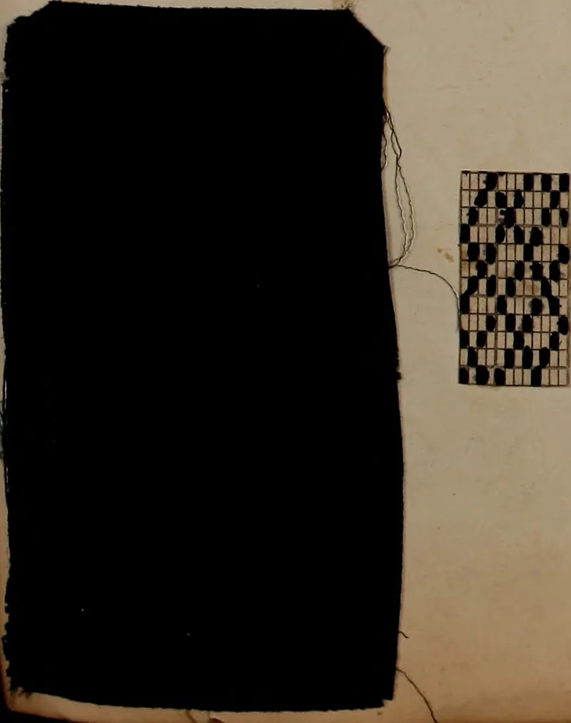 An illustration from [Weaving pattern and sample book, 1900, leaf 92