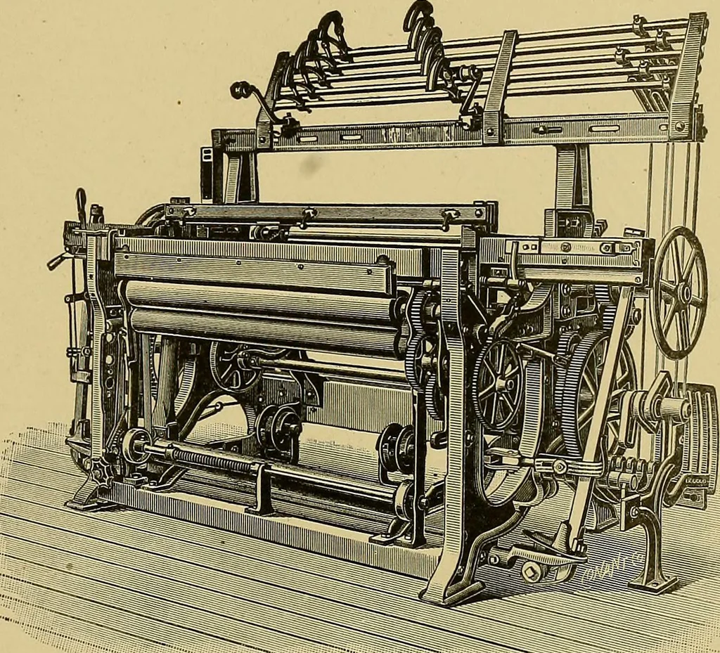 An illustration from Weaving; a practical guide to the mechanical construction, operation, and care of weaving machinery, and all details of the mechanical processes involved in weaving, 1909, leaf 128