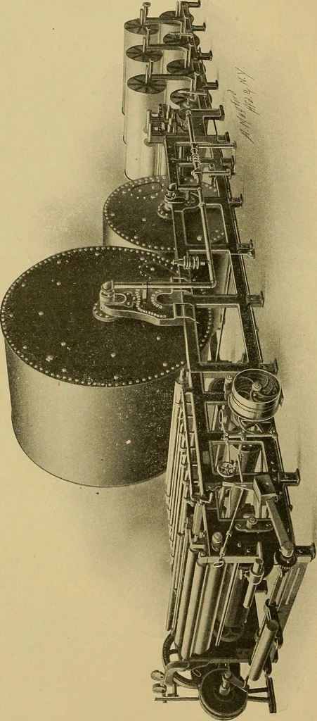 An illustration from Weaving; a practical guide to the mechanical construction, operation, and care of weaving machinery, and all details of the mechanical processes involved in weaving, 1909, leaf 13
