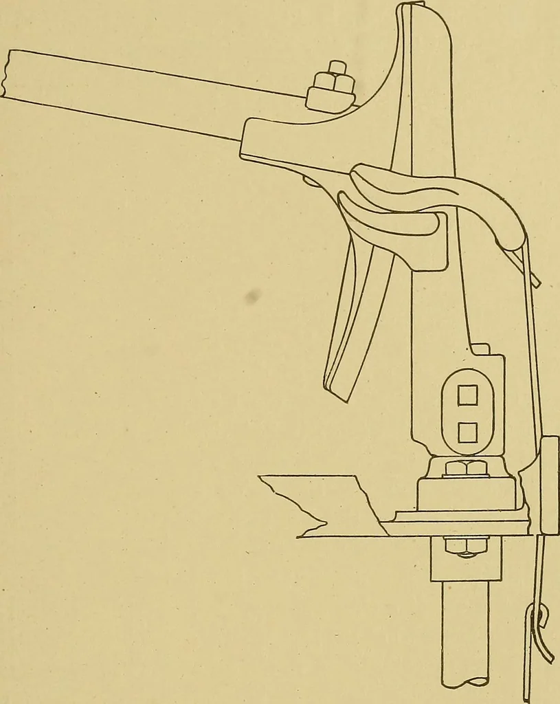 An illustration from Weaving; a practical guide to the mechanical construction, operation, and care of weaving machinery, and all details of the mechanical processes involved in weaving, 1909, leaf 144