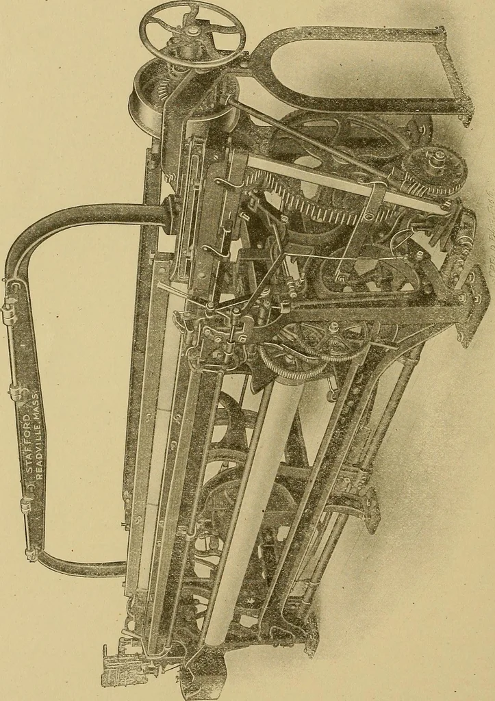 An illustration from Weaving; a practical guide to the mechanical construction, operation, and care of weaving machinery, and all details of the mechanical processes involved in weaving, 1909, leaf 183
