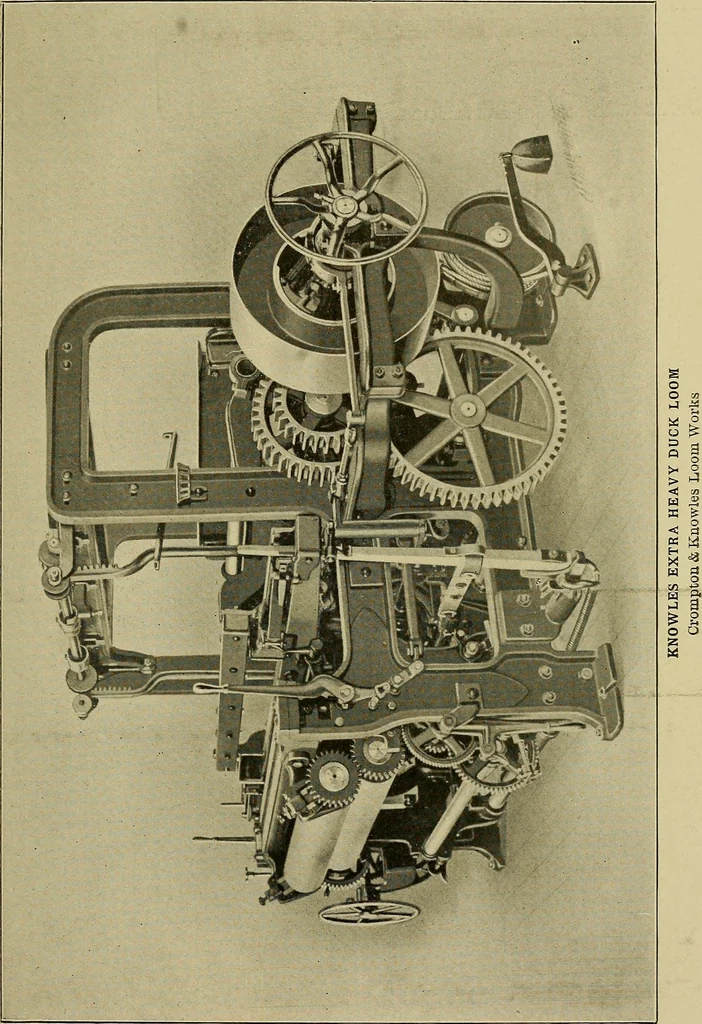 An illustration from Weaving; a practical guide to the mechanical construction, operation, and care of weaving machinery, and all details of the mechanical processes involved in weaving, 1909, leaf 190