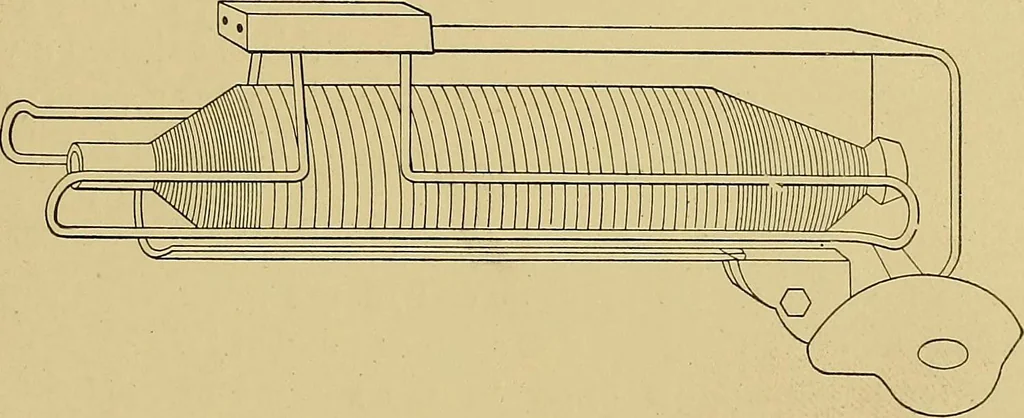 An illustration from Weaving; a practical guide to the mechanical construction, operation, and care of weaving machinery, and all details of the mechanical processes involved in weaving, 1909, leaf 20
