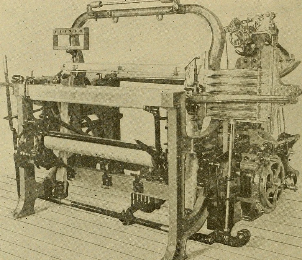 An illustration from Weaving; a practical guide to the mechanical construction, operation, and care of weaving machinery, and all details of the mechanical processes involved in weaving, 1909, leaf 219