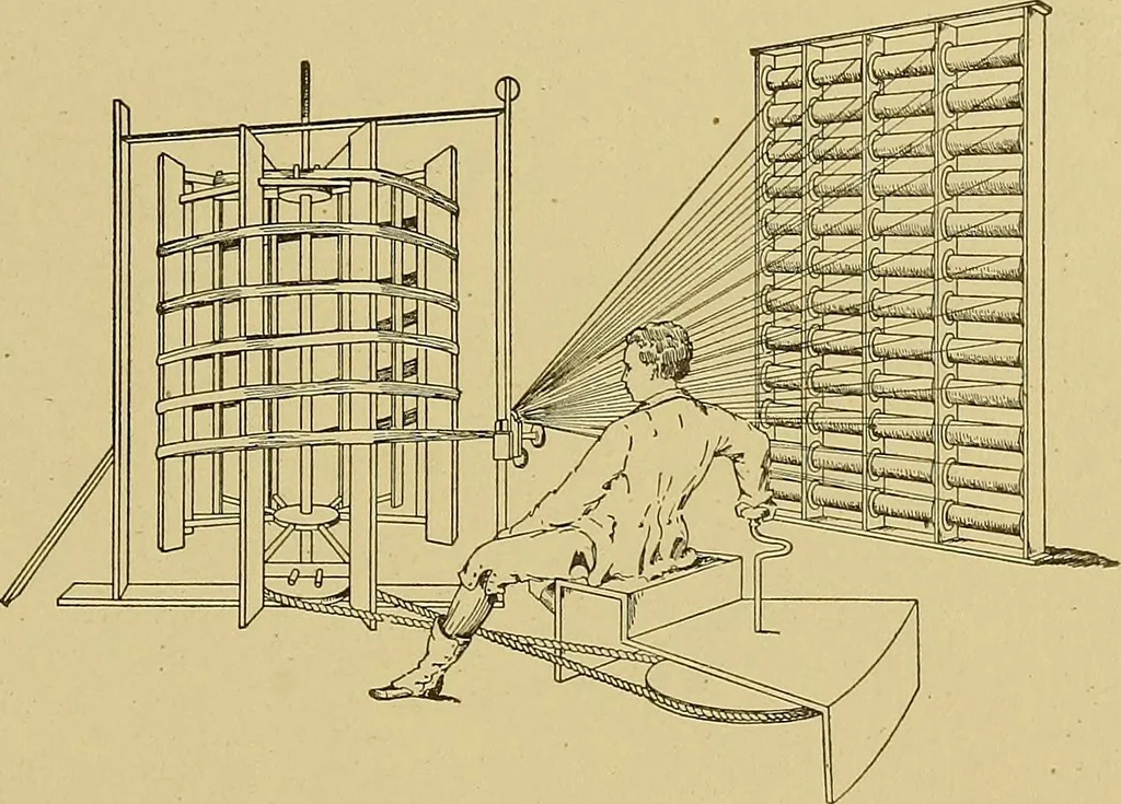 An illustration from Weaving; a practical guide to the mechanical construction, operation, and care of weaving machinery, and all details of the mechanical processes involved in weaving, 1909, leaf 22