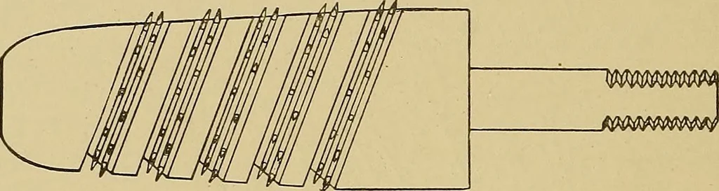 An illustration from Weaving; a practical guide to the mechanical construction, operation, and care of weaving machinery, and all details of the mechanical processes involved in weaving, 1909, leaf 229