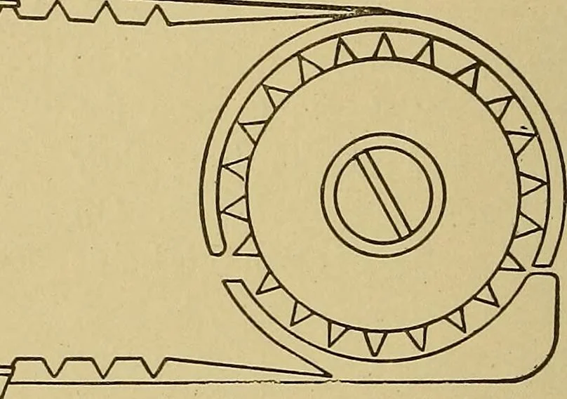 An illustration from Weaving; a practical guide to the mechanical construction, operation, and care of weaving machinery, and all details of the mechanical processes involved in weaving, 1909, leaf 231