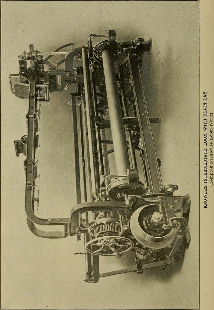 An illustration from Weaving; a practical guide to the mechanical construction, operation, and care of weaving machinery, and all details of the mechanical processes involved in weaving, 1909, leaf 245