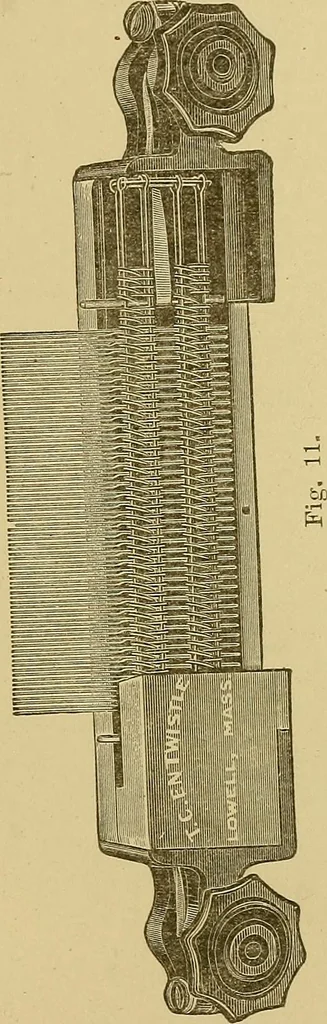 An illustration from Weaving; a practical guide to the mechanical construction, operation, and care of weaving machinery, and all details of the mechanical processes involved in weaving, 1909, leaf 26