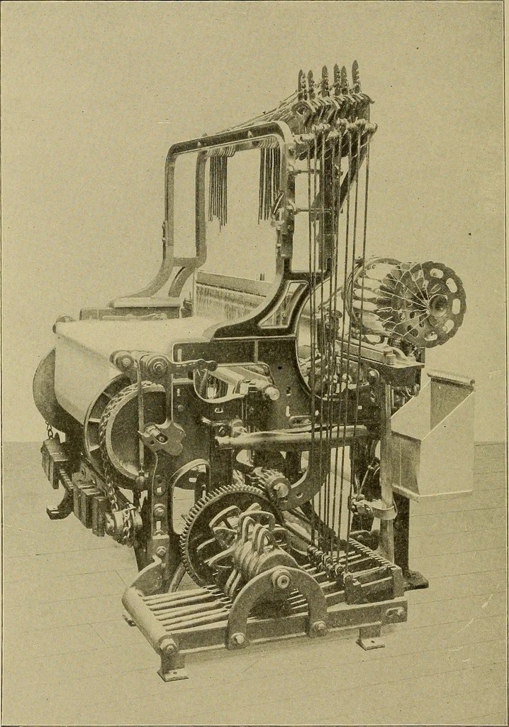 An illustration from Weaving; a practical guide to the mechanical construction, operation, and care of weaving machinery, and all details of the mechanical processes involved in weaving, 1909, leaf 261