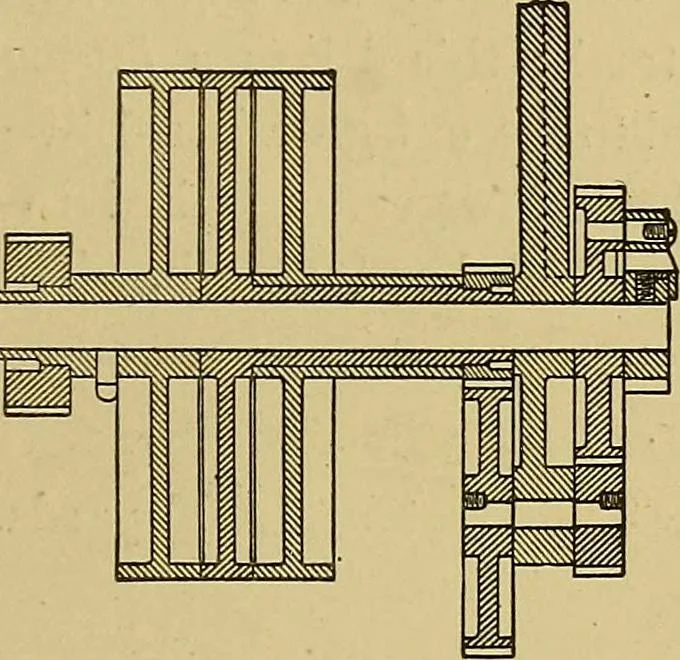 An illustration from Weaving; a practical guide to the mechanical construction, operation, and care of weaving machinery, and all details of the mechanical processes involved in weaving, 1909, leaf 28