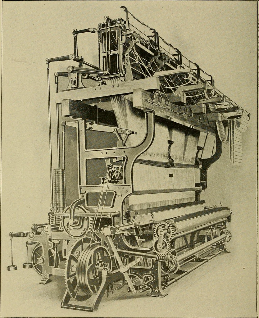 An illustration from Weaving; a practical guide to the mechanical construction, operation, and care of weaving machinery, and all details of the mechanical processes involved in weaving, 1909, leaf 333