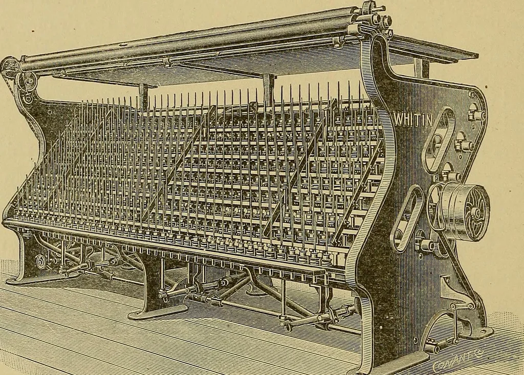 An illustration from Weaving; a practical guide to the mechanical construction, operation, and care of weaving machinery, and all details of the mechanical processes involved in weaving, 1909, leaf 43
