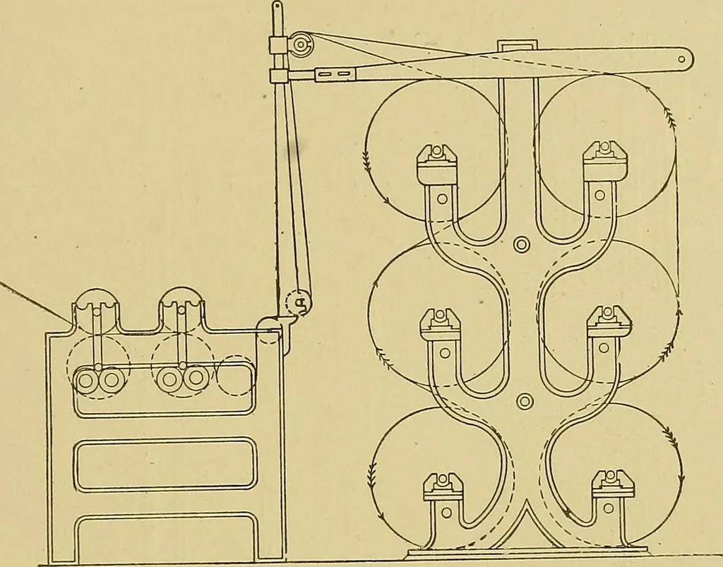 An illustration from Weaving; a practical guide to the mechanical construction, operation, and care of weaving machinery, and all details of the mechanical processes involved in weaving, 1909, leaf 46