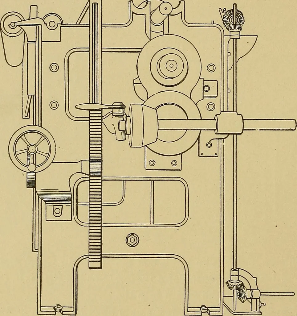 An illustration from Weaving; a practical guide to the mechanical construction, operation, and care of weaving machinery, and all details of the mechanical processes involved in weaving, 1909, leaf 47