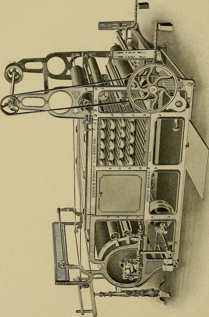 An illustration from Weaving; a practical guide to the mechanical construction, operation, and care of weaving machinery, and all details of the mechanical processes involved in weaving, 1909, leaf 85