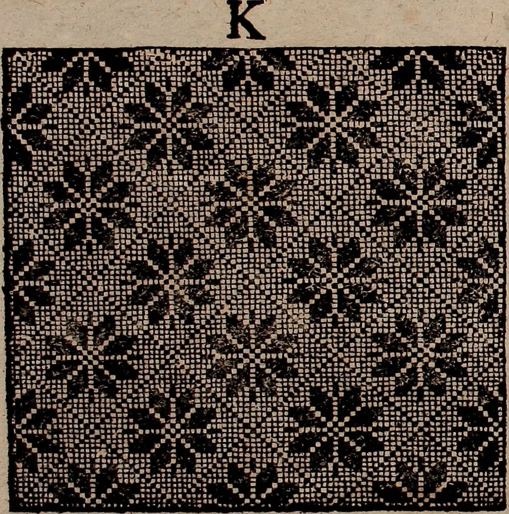 An illustration from Nützliches in lauter auserlesenen, wohl-approbirt- und meistentheils neu-inventirten Mustern bestehendes, Weber-Bild-Buch : als, zwey und siebenzig gesteinten Zeichnungen, von 15. bis auf 40. schäfftig und 32. Stück 16. und 20. schäfftigen Hin- und Wieder-Mödel, auch allerhand der nettesten Gattung von roth-gestreifften Arbeiten, sammt denen dazu gehörigen Zügen und Schnürungen : ingleichen allerhand nöthigen Bildern, auch Doppel-Kellisch, und einer Art von den Damast-Boden, 8. Flügel auf einen Bruch : dann eine Anweisung, wie sich diese Art Züg und Bilder zu halben Brüchen theilen, zerlegen, auch Doppel-Kellisch-Bilder so, wie man sie zum Gebrauch nöthig, selbst versetzen und verändern kan : wobey auch einer jeden Gattung insonderheit eine schrifftliche Anleitung voran gedruckt worden, 1783, leaf 188