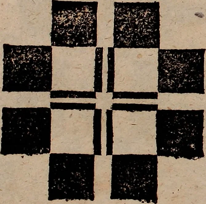 An illustration from Nützliches in lauter auserlesenen, wohl-approbirt- und meistentheils neu-inventirten Mustern bestehendes, Weber-Bild-Buch : als, zwey und siebenzig gesteinten Zeichnungen, von 15. bis auf 40. schäfftig und 32. Stück 16. und 20. schäfftigen Hin- und Wieder-Mödel, auch allerhand der nettesten Gattung von roth-gestreifften Arbeiten, sammt denen dazu gehörigen Zügen und Schnürungen : ingleichen allerhand nöthigen Bildern, auch Doppel-Kellisch, und einer Art von den Damast-Boden, 8. Flügel auf einen Bruch : dann eine Anweisung, wie sich diese Art Züg und Bilder zu halben Brüchen theilen, zerlegen, auch Doppel-Kellisch-Bilder so, wie man sie zum Gebrauch nöthig, selbst versetzen und verändern kan : wobey auch einer jeden Gattung insonderheit eine schrifftliche Anleitung voran gedruckt worden, 1783, leaf 60