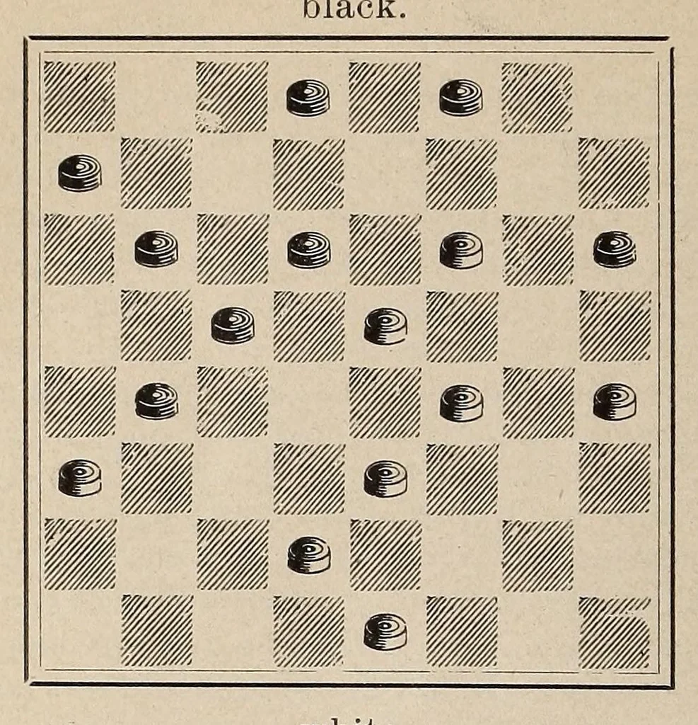 An illustration from The Weekly checker journal, 1891, leaf 106